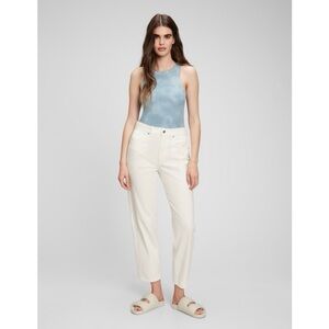 GAP High rise Cropped Barrel Jeans in Novelty Dove White Size 26